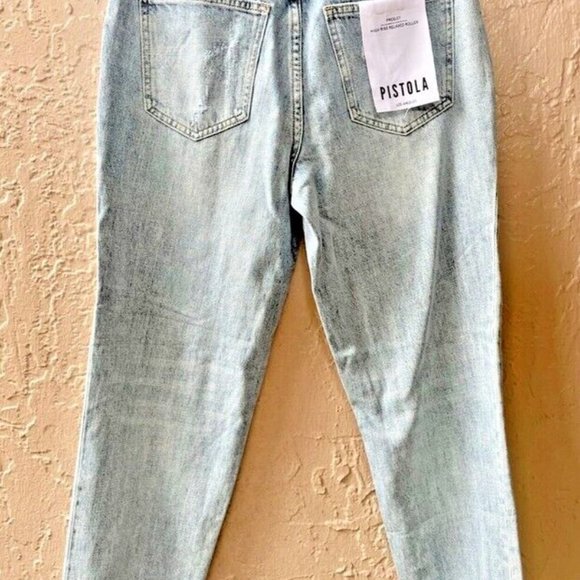 PISTOLA Jeans - PRESLEY DISTRESSED HIGH RISE RELAXED ROLLER - Size 27 - NWT - Picture 4 of 8